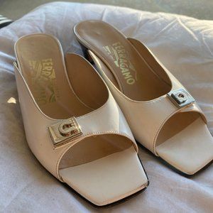 White Salvatore Ferragamo Slip-ons